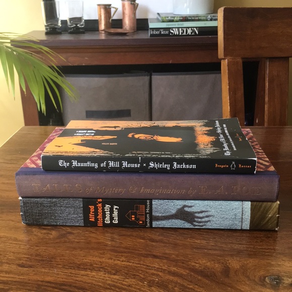 3 Scary Ghost Books Edgar Allan Poe Alfred Hitchcock Shirley Jackson Halloween - Picture 3 of 16